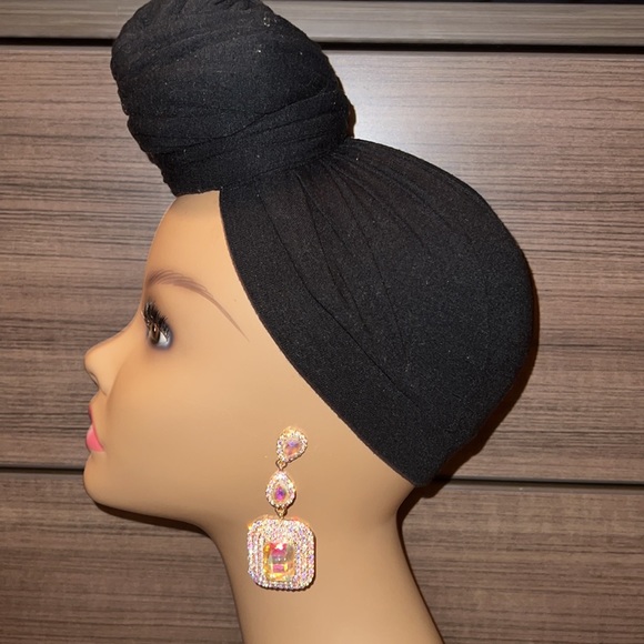 Geometric Crystal Earrings - Picture 5 of 6